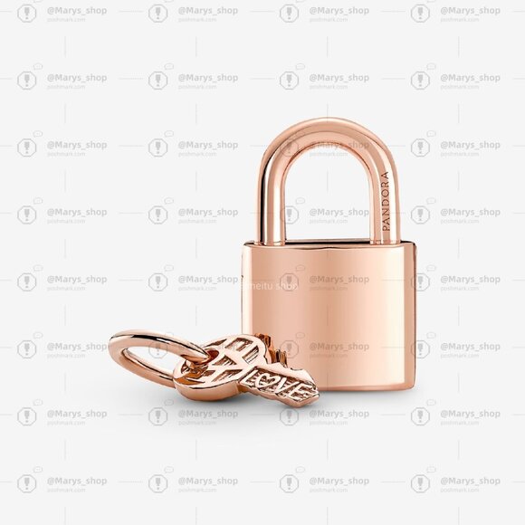 Pandora Padlock & Key Dangle Charm - Picture 3 of 7